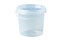 Пластиковое ведро 1 литр прозрачное  + крышка прозрачная 130 мм. - фото 5541