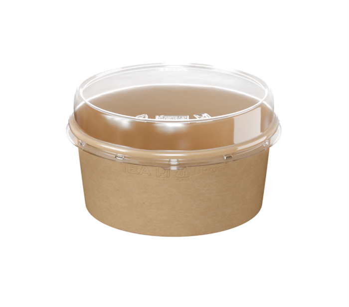 Бумажный супник OneBowl Ultraproof 750 мл (крафт) + крышка 20 мм. 2428 - фото 7093