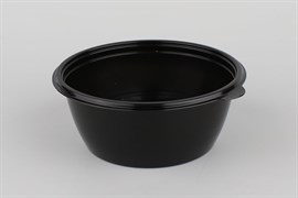 Контейнер круглый суповой 144-375мл. Чёрно/белый