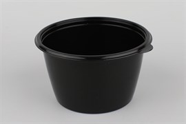 Контейнер круглый суповой 144 - 500 мл. Чёрно/белый