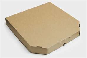 Коробка под пиццу 330х330х45 мм. (со скошенными углами). Бурый гофрокартон