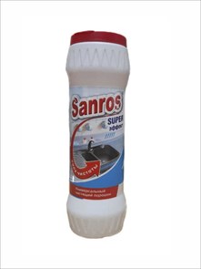 Универсальный абразивный чистящий порошок Sanros супер эффект 450 гр.