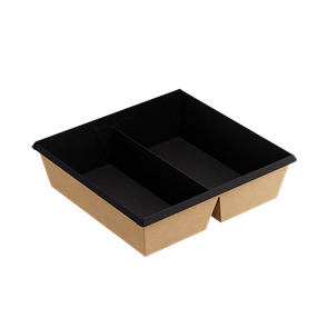 {{photo.Alt || photo.Description || 'Бумажный контейнер OneClick 1200 мл Черный 2 секции'}}