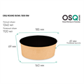 OSQ ROUND BOWL 1300 BLACK WOOD 2615
